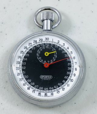 Heuer Sportex Swiss Stopwatch Chronometer 7 Jewels - Missing Reset Button
