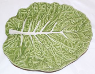 Bordallo - Pinheiro - Green Cabbage 15 " Oval Serving Platter - Made In Portugal