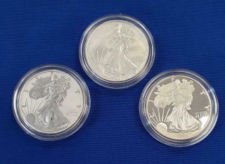 2006 US 3 Coin 20th Anniv Silver Eagle $1 Set w/coa/boxes L8969 3