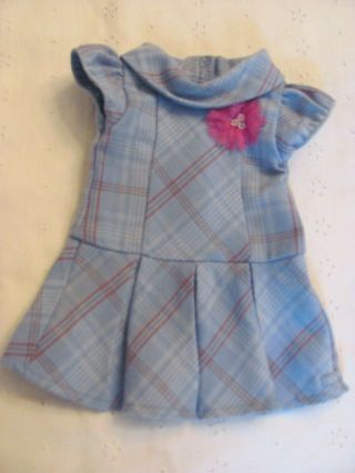American Girl Pleasant Company Blue Plaid School Dress For 18 " Doll Euc