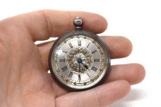 Antique Victorian Sterling Silver 925 Key Wind Ladies Fob Pocket Watch 46g 29030