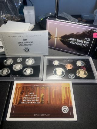 2020 Silver Proof Set With W Reverse Proof Nickel 11 Coins 0402