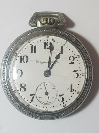 Antique Vintage Hampden Pocket Watch Co Large 17 Jewels Running Canton Ohio