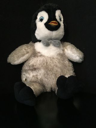 Build A Bear Mumble Penguin Happy Feet Two Plush Light Up Bow 17 "