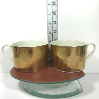 Mikasa Coffee Mug Gotham Gold Plate L5616 Japan Fine China Tea Cup Set Of 2 C6