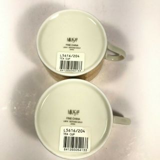 MIKASA Coffee Mug gotham Gold Plate L5616 Japan Fine China Tea Cup Set of 2 C6 3