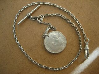 Vintage Unique Albert S/silver Pocket Watch Chain 14in.  Long (no Coins)