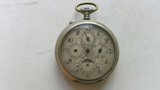 Jh Hasler Swiss Perpetual Calendar Moon Phase Pocket Watch Fancy Partial Parts