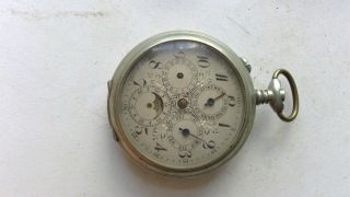 JH Hasler Swiss Perpetual Calendar Moon Phase Pocket Watch Fancy Partial parts 2
