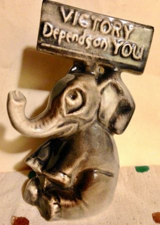 Mccoy Elephant Political Republican Pottery Figurine Victory Vote