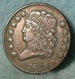 1828 12 Stars Classic Head Half Cent United States Type Coin