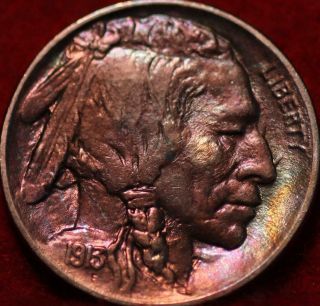 Uncirculated 1913 Type 2 Rainbow Toned Philadelphia Buffalo Nickel