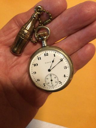 Antique/ Vintage " Elgin " Elgin Natl Watch Co.  Usa Pocket Watch Runs Good