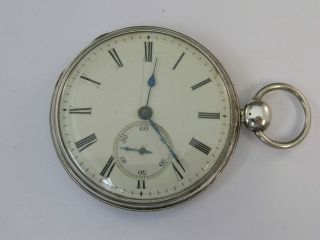 Vintage Pocket Watch Silver Case E.  M.  Co.  Key Wind & Set 51mm