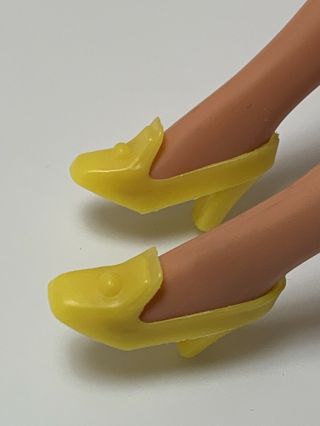 Vintage Mattel Barbie Doll Pilgrim Yellow Shoes Mod Chunky 70s No Country Mark