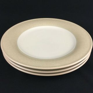 Set Of 3 Dinner Plates 11 " By Noritake Stoneware Safari Cream 8044 Indonesia