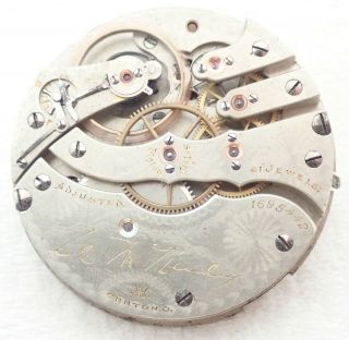 Antique 16s Hampden Wm Mckinley Hunter 21 Jewel 21j Pocket Watch Movement Parts