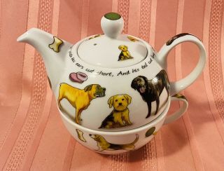 Paul Cardew Mans Best Friend Dog Tea Set For One Designed 2010 England Tea Pot
