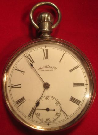 Vintage Antique American Waltham Watch Co.  12s Silver Pocket Watch Not