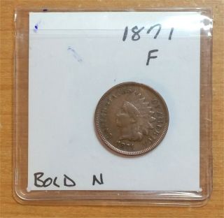 1871 Indian Head Cent,  Bold 