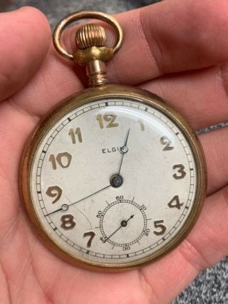 Antique Elgin Mans Pocket Watch Co Gold Filled