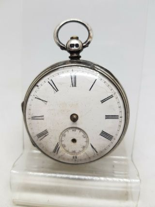 Antique Solid Silver Gents Fusee J.  Cox Liverpool Watch 1863 Ref1387 Spares