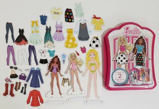 Barbie Dress Up Closet Magnetic Paper Doll Activity In Plastic Case