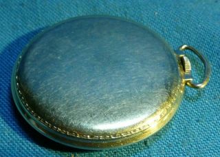 Vintage Bulova Swiss 17 Jewels 17AH 10K Rolled Gold Plate Pocket Watch 2