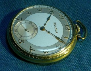 Vintage Bulova Swiss 17 Jewels 17AH 10K Rolled Gold Plate Pocket Watch 3