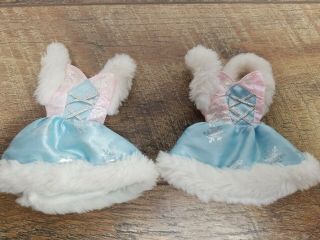 Barbie Light Blue Dresses With Snowflakes And White Fur