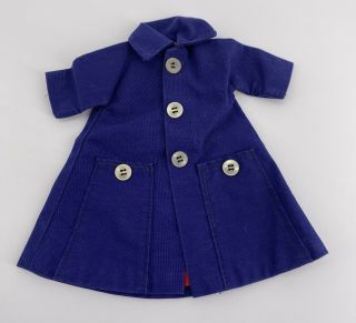 Vintage Barbie Doll 1960’s Blue Long Jacket Coat Red Lining