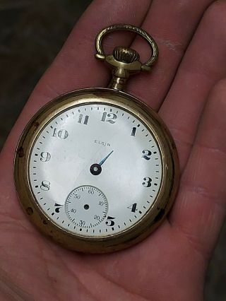 Rare Vintage Elgin Pocket Watch W/ Gold Filled Case