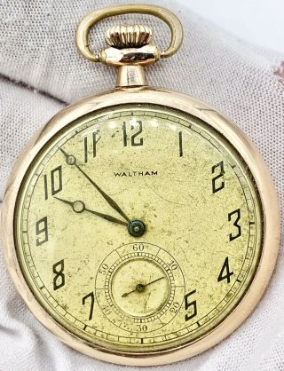 Vintage 1920 Art Deco 12s Waltham 210 Gold Filled Pocket Watch