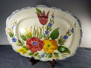 Simpsons Potteries Solian Ware 12 1/4 " Platter Belle Fiore Hand Painted.  540
