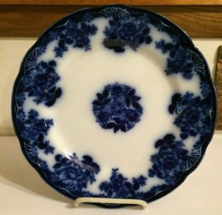 Antique Waldorf Wharf Pottery England Flow Blue Dinner Plate
