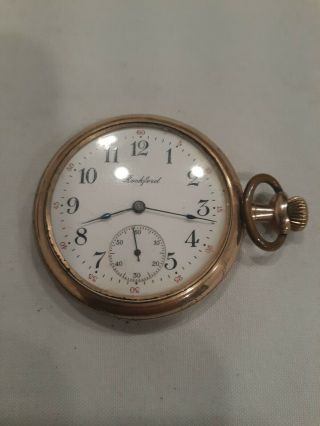 Antique Rockford Open Face Pocket Watch Gold Filled