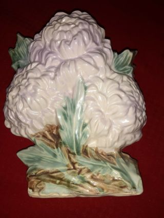 Vintage Mccoy Pottery Lavender & White Chrysanthemum Flower Vase Planter