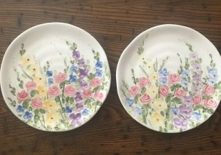 Nwt Set Of 2 Tabletops Unlimited,  English Garden 9” Salad Luncheon Plates