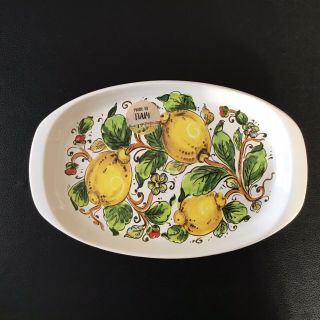 Nova Deruta Handpainted Italian Oval Serve Plate Platter Yellow Lemons 11”