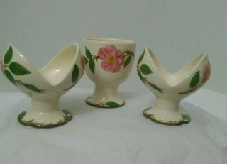 Franciscan DESERT ROSE Candle Holders Set of 2,  1 Egg Cup Made in USA 2