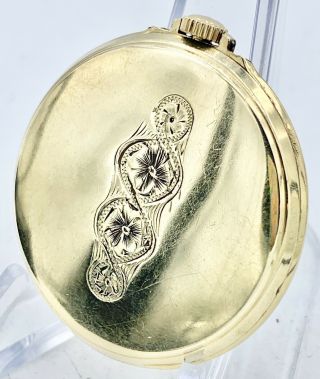 Art Deco 12s 17j Nickel Finish Elgin Pocket Watch 10k Gold Filled Case