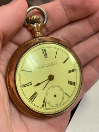 Antique American Watch Co Waltham Mass Gold Filled Pocket Watch Parts