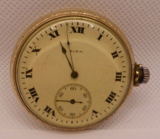 Elgin Pocket Watch Vintage 10k Gold Filled 17 Jewel - Non Running