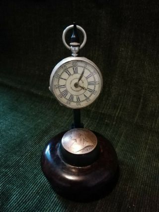 Pocket Watch Stand - Bakalite Base With Coin Decoration