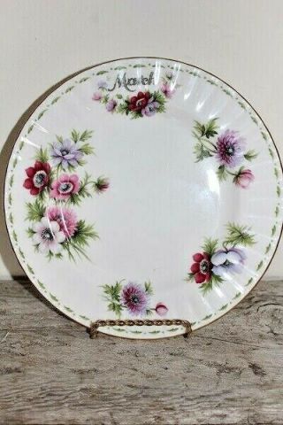 Vintage Royal Albert 8 " Salad Plate March Anemones Flower Of The Month - 1970