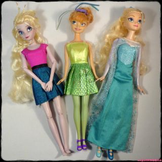 Disney Frozen Elsa & Anna 3 Dolls Jointed 12 " (disney Store/mattel) [gotd]
