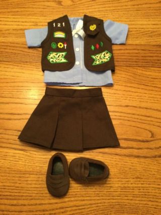 Brownie Girl Scout 4 Pc Adorable Set For American Girl Doll Or 18” Doll.