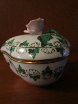 VTG.  HEREND PERSIL PARSLEY HAND PAINTED ROSE FINIAL TRINKET BOX HUNGARY 3