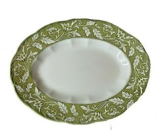 J & G Meakin English Ironstone Sterling Renaissance Platter Plate 12” Green Ivy