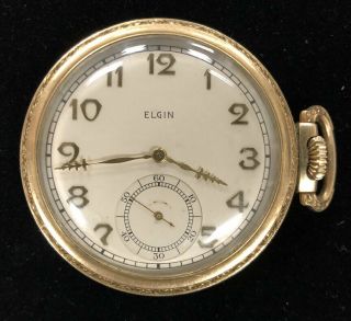 1927 Elgin Pocket Watch Grade 312 Model 6 15j 16s 10k Gold Filled M23